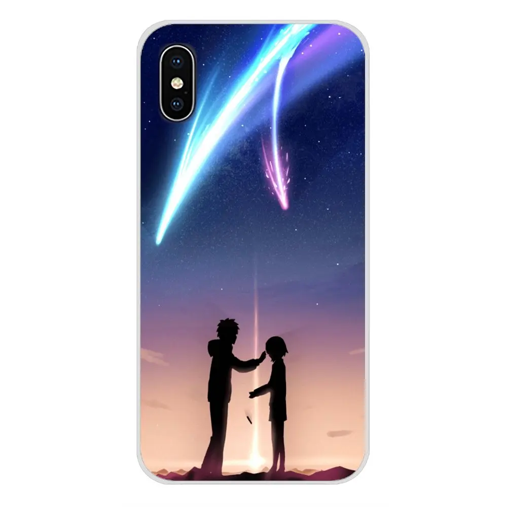 Чехол из ТПУ для Apple iPhone X XR XS 11Pro MAX 4S 5S 5C SE 6S 7 8 Plus ipod touch 5 6 японское аниме Твое имя Kimi
