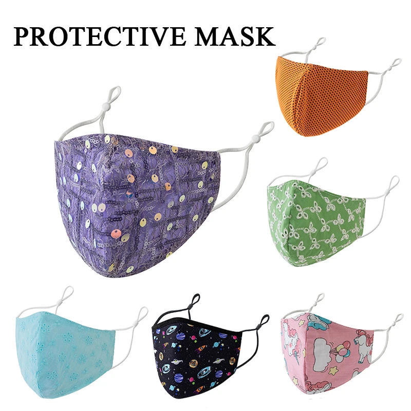 

3 set Adult Fashion Reusable Mouth Mask Breathable Dust-poof Cotton Face Mask washable Adjustable Masks