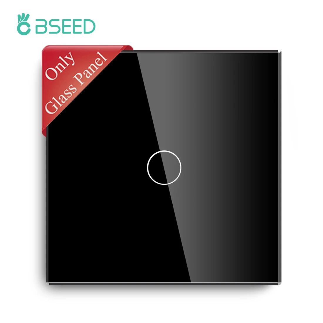 Bseed EU Russia Standard 86mm 157mm Pearl Crystal Glass Single Panel Black Wall Touch Switch Base DIY Part Home Improvement |