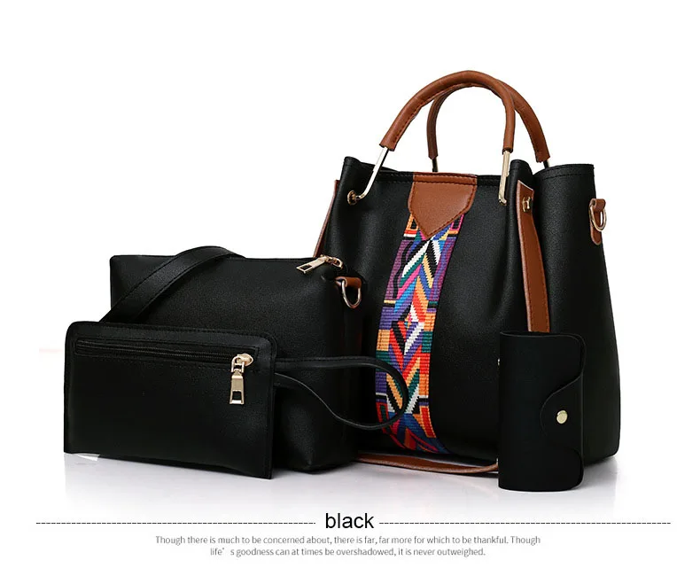 Fashion Women's Handbags 4 Pcs/set Composite Bags Handbag Women Shoulder Bags Female Totes Large Capacity Women's Crossbody Bags