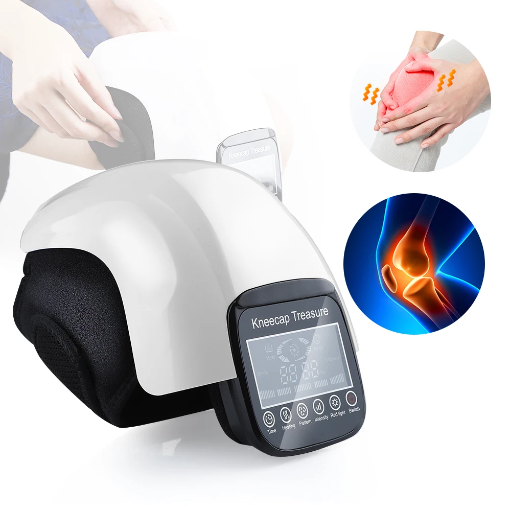 LCD Display Electric Heating Knee Massager Air Pressure Vibration Massage Infrared Pads Joint Pain Relief Portable | Красота и
