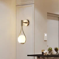 postmodern living room background wall iron minimalist personality hotel aisle bedroom bedside glass ball wall lamp led lamp