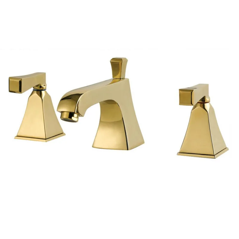 Benefit Margin Full Copper Three-piece European Golden Chrome Color Black Bathtub Faucet 3 Paper Set Separation Type Basin | Обустройство