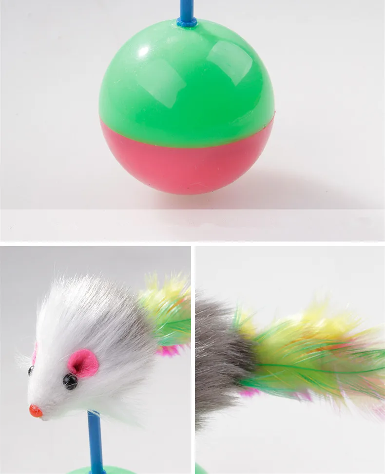 Перо ложная мышь тумблер мяч кошка игрушки интерактивный Забавный котенок щенок