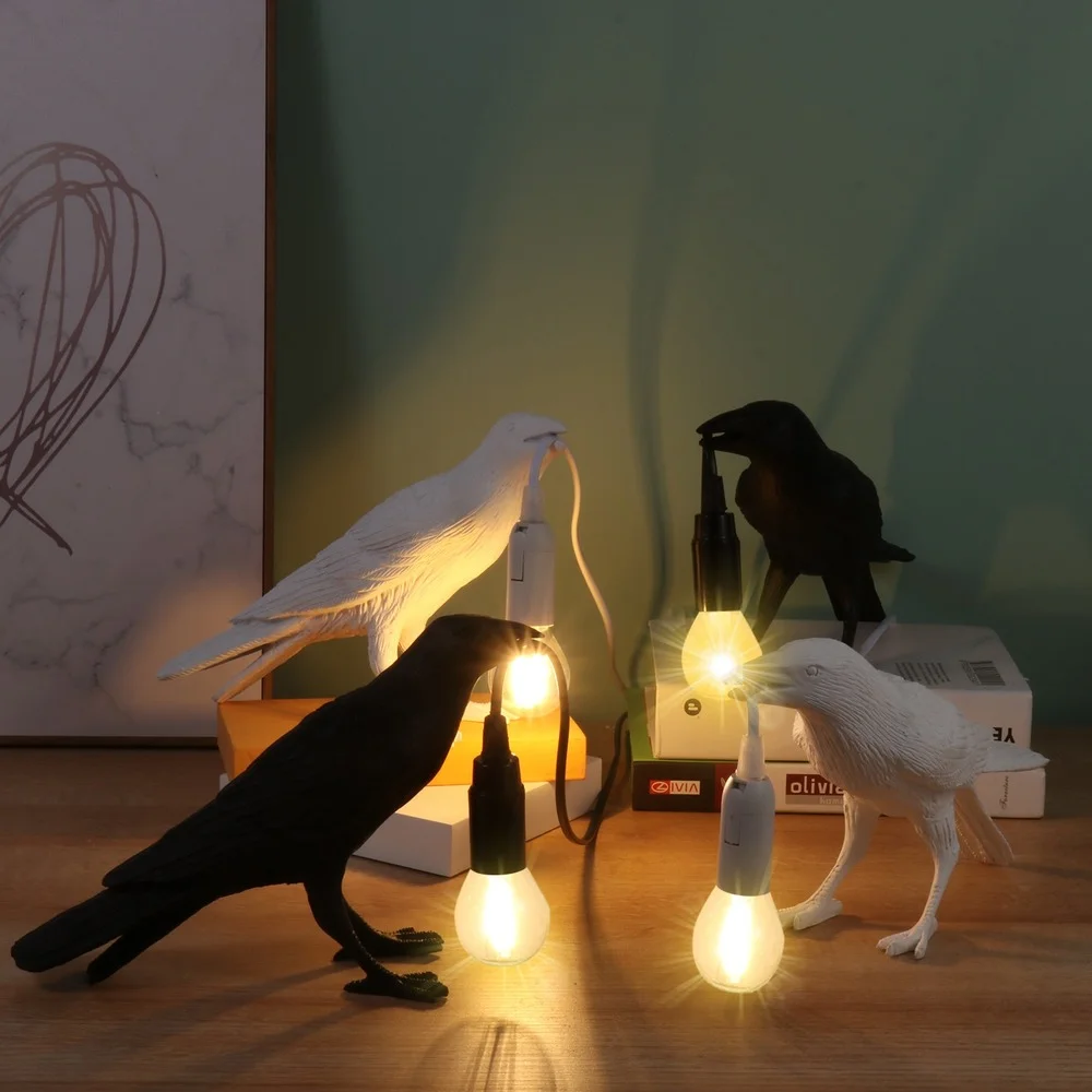 

Crow Lamp Italian Seletti Bird Light Lucky Bird Table Lamp Led Desk Lamp Bedroom Bedside Raven Lamp Home Fixture Wall Lamp Led