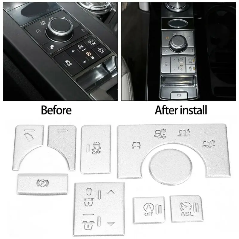 

9pcs/set Car Button sticker Center Console Decoration Cover Replacement