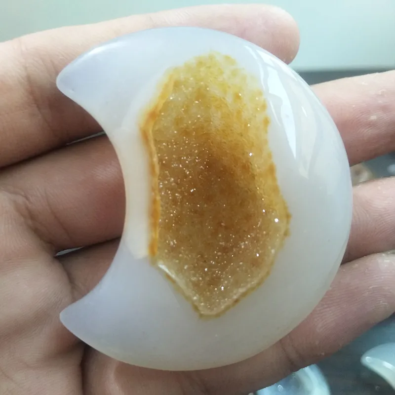 Натуральные камни и кристаллы кристалл Форма Луны агат кластер домашний декор