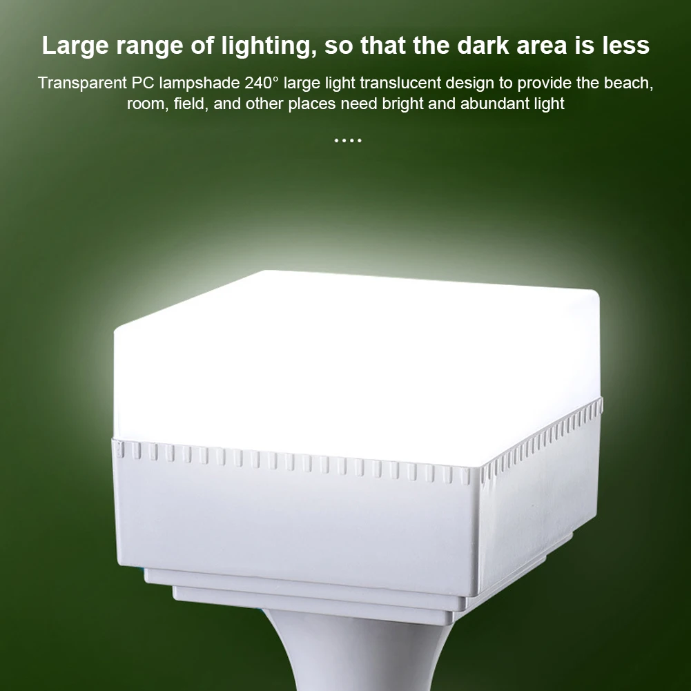 

LED Bulb Camping Lantern Lamp Square USB Rechargeable Camping Light With Hanging Hook Cable For Gerden Balcony Terrace Barbecue