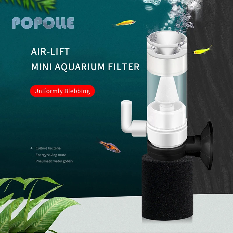 

Small Fish Tank Filter, Ecological Bottle Filter, Oxygen Pump, Silent Suction Fish Feces, Three-in-one Mini Oxygen Pump
