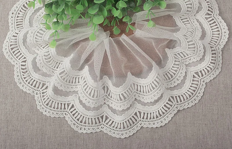 2 ярда 14 см ширина роскошная белая черная кружевная ткань с вышивкой двухслойная