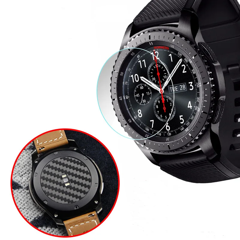 For Gear S3 2 комплекта защитная пленка из углеродного волокна+ Защитная пленка для часов для samsung Galaxy Watch 46 мм 42 мм Шестерня S3 22 мм - Цвет: For Gear S3