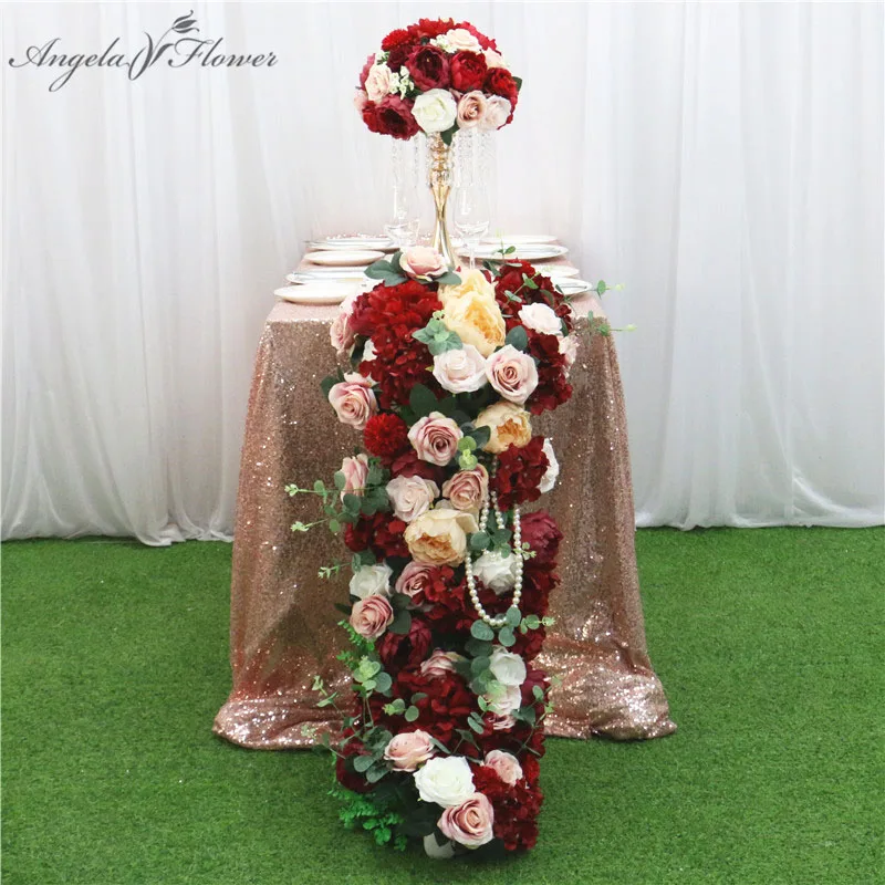 Заказ свадьбы storeфронтальная стенка Декор Искусственный ряд цветов Настольная