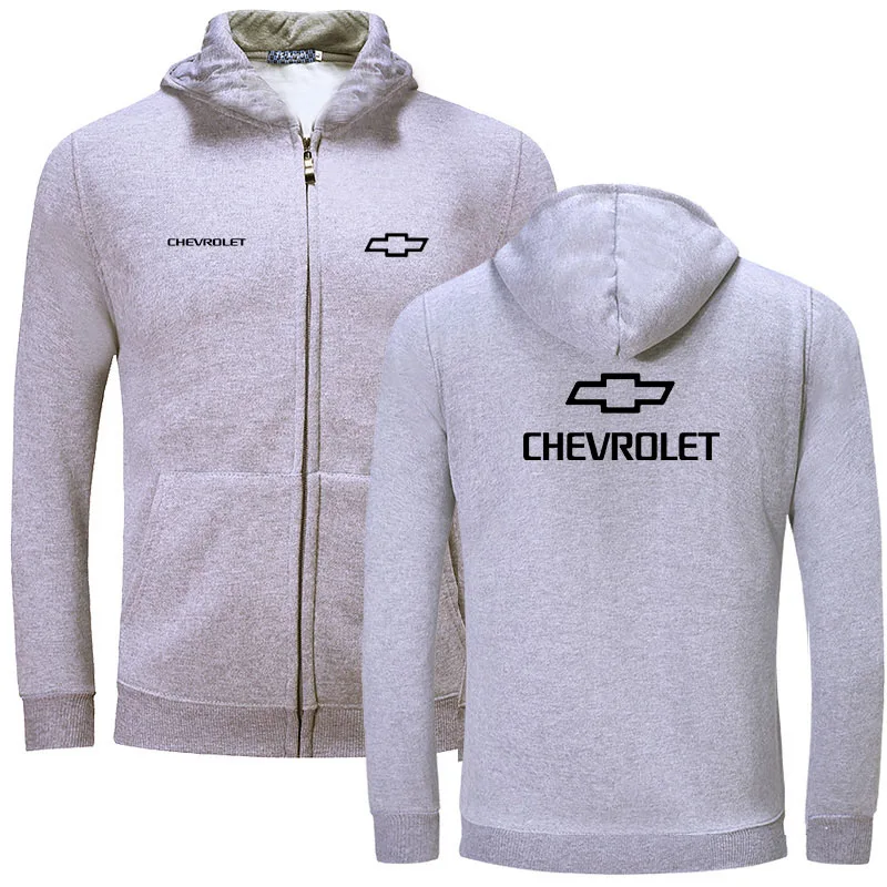 

2021 Winter men fleece warm Chevrolet zipper Hoodies hooded Sweatshirts zipper autumn cotton soprts sportwear