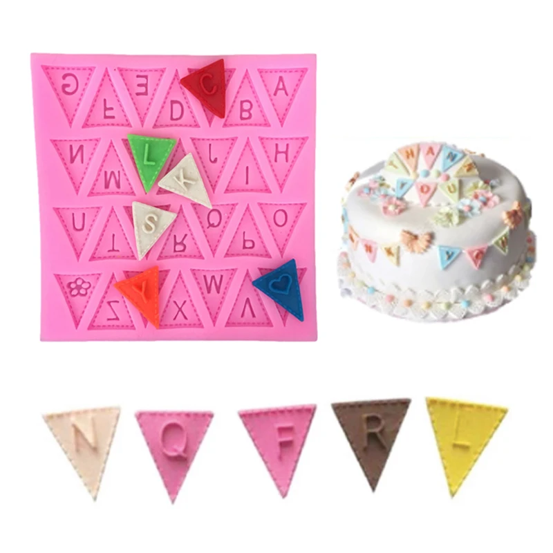 

Triangle Letter Fondant Silicone Mold DIY Chocolate Confectionery Cake Tools Pastry Baking Mould Decorator Kitchen Accessory