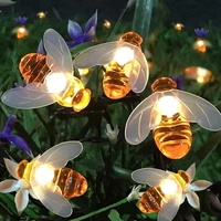 solar string lights 20led 50led outdoor waterproof simulation honey bees decor for garden xmas decorations warm white