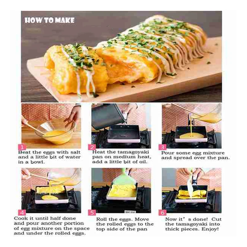 Японский Стиль сковородка для жарки Tamagoyaki антипригарная сковорода Maifan камень