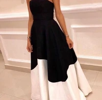 new arrival black white strapless formal evening dresses 2021 a line vestidos de fiesta cheap prom party gowns