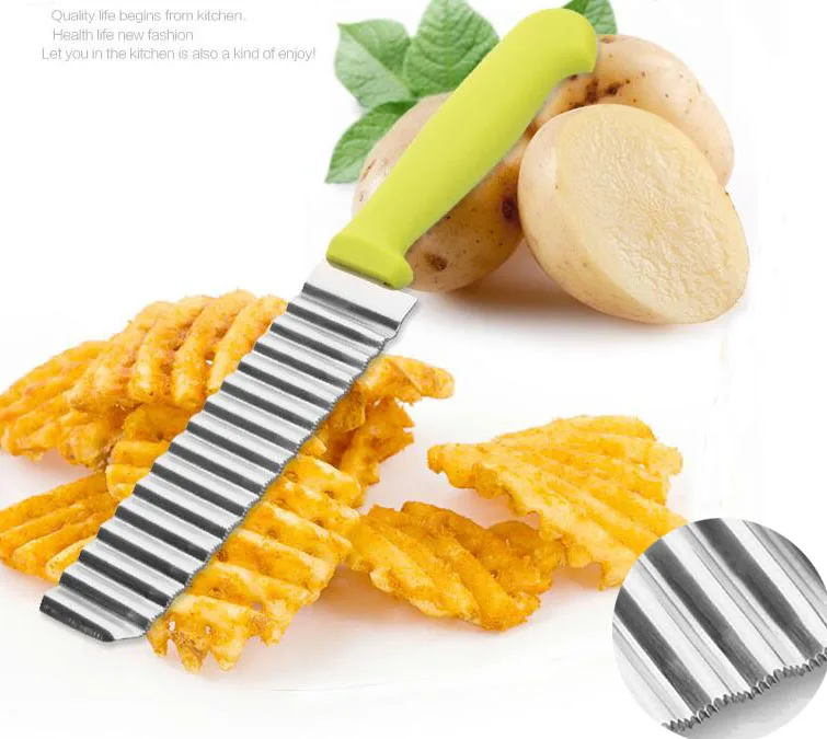 Слайсер из нержавеющей стали для картофеля волнистый нож резки теста овощей