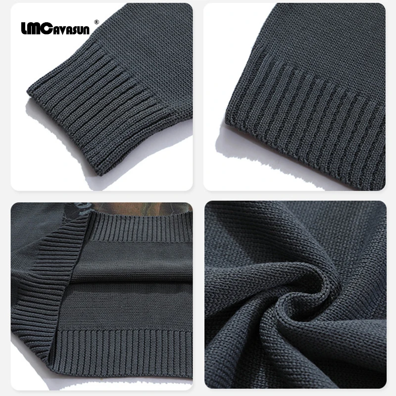 

Mens Painting Print Knitwear Loose Sweaters Streetwear 2020 Winter HipHop Unisex Vintage Oversize Couple Pullovers Sweater Tops