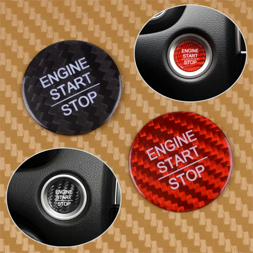Beler углеродное волокно стиль двигателя старт крышка кнопки запуска отделка
