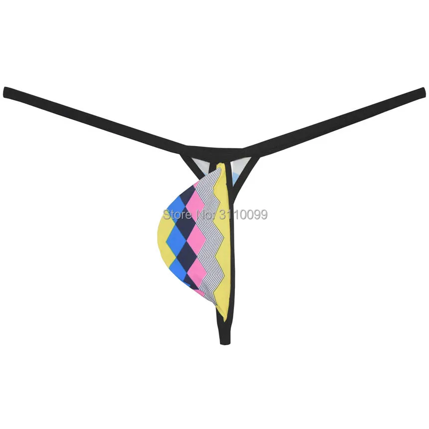 Strong elastic Men's Tear Drop G-String No constraint Tangas Underwear Flower Print String Bikini T-Back |