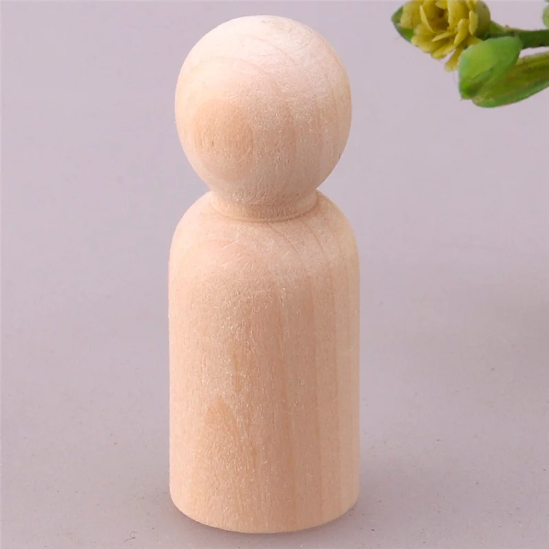 43mm boy 10 шт. DIY простой деревянный брелок колышки для кукол фигурки невесты Свадебный Торт Топперы ручной работы игрушки для детей Бытовая декоративная ремесла - Цвет: 43mm boy