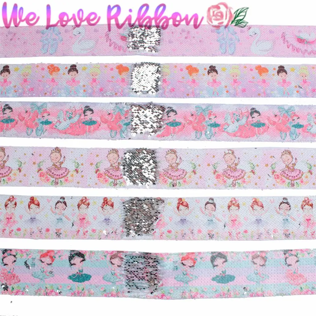 3 &quot75 мм балетные танцы девушка Радуга полосы двойной Реверсивный Серебряный