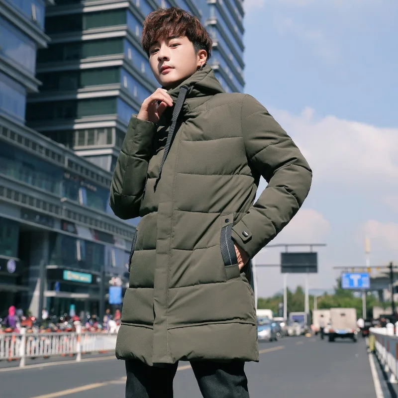 Длинные мужские парки зимняя куртка новинка 2019 теплый пуховик из хлопка