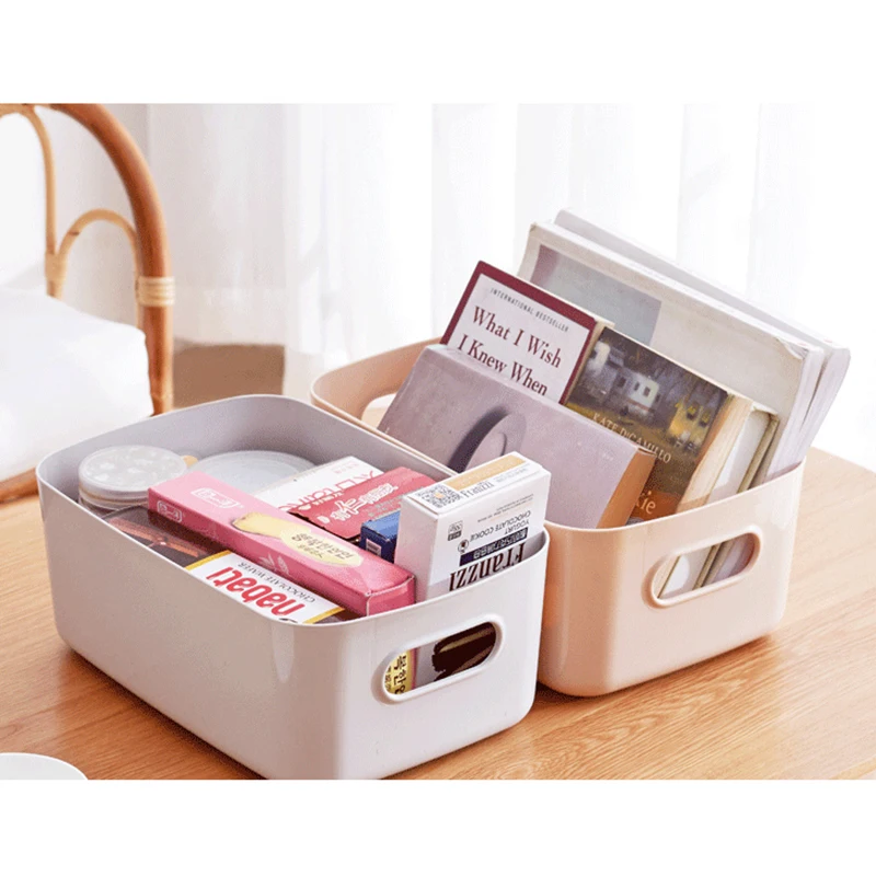 

Sundry Storage Basket Plastic Desktop Snack Organizer Portable Cosmetic Storage Basket Household Kitchen Bathroom Sorting Box