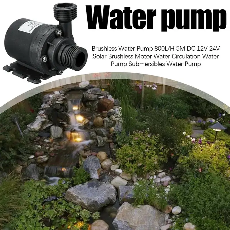 

Brushless Water Pump 800L/H 5M DC 12V 24V Solar Brushless Motor Water Circulation Water Pump Submersibles Water Pumps