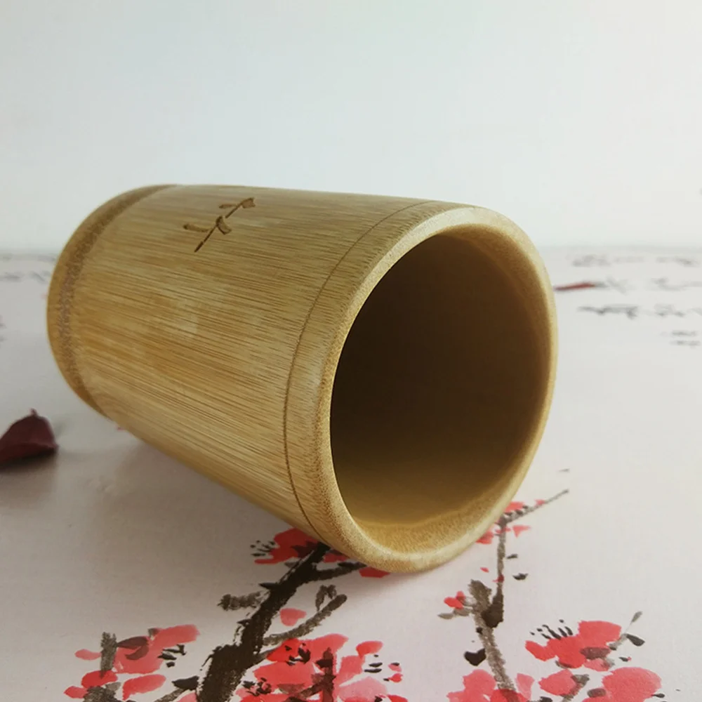 

1Pc Bamboo Carving Pen Holder Desktop Stationery Cup Pen Organizer Container