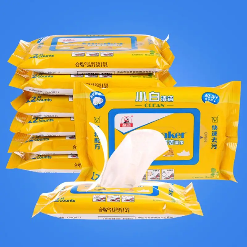 12 штук/мешок Путешествия Портативный Одноразовые тапки влажные салфетки кожаная