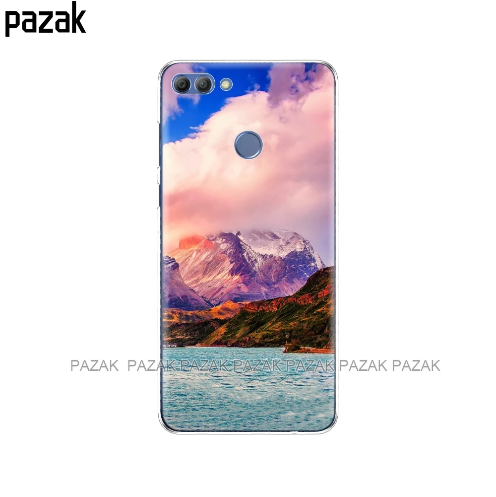 Силиконовый чехол для huawei P smart 2018 Enjoy 7S телефона мягкая задняя крышка из ТПУ 360