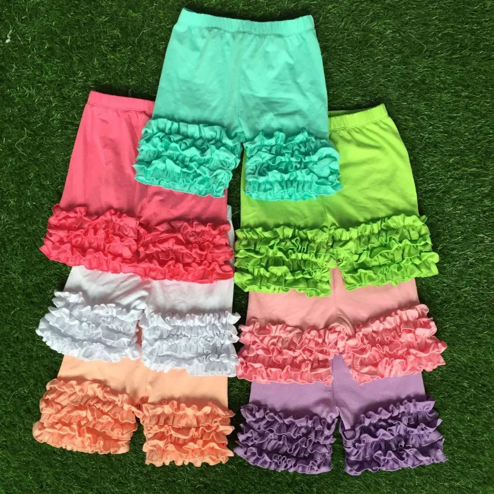 Детские хлопковые шорты с оборками для маленьких девочек детские вязаные