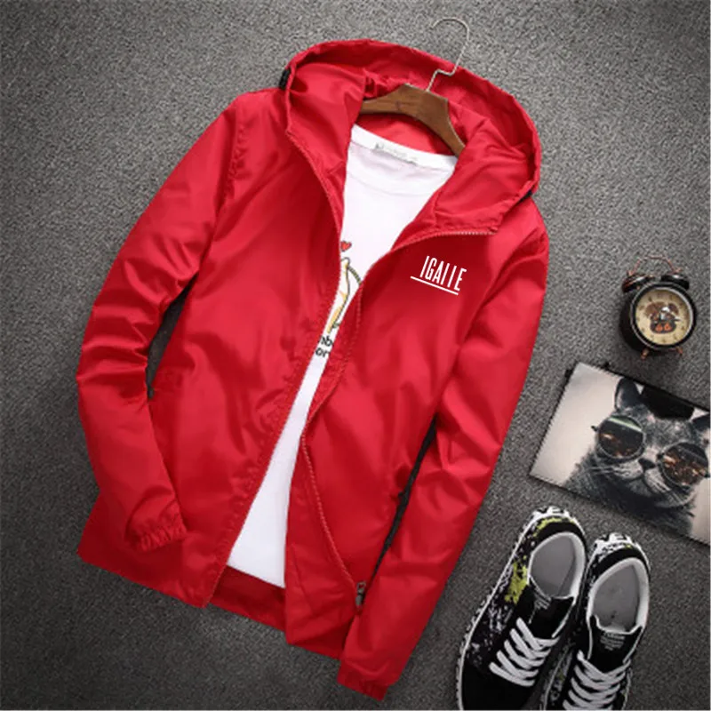 

2021 Spring And Autumn Coat Men's Thin Zipper Hooded Jacket Large Size Printed Jacket Jacket Outdoor Sports Skin Clothing M-7XL