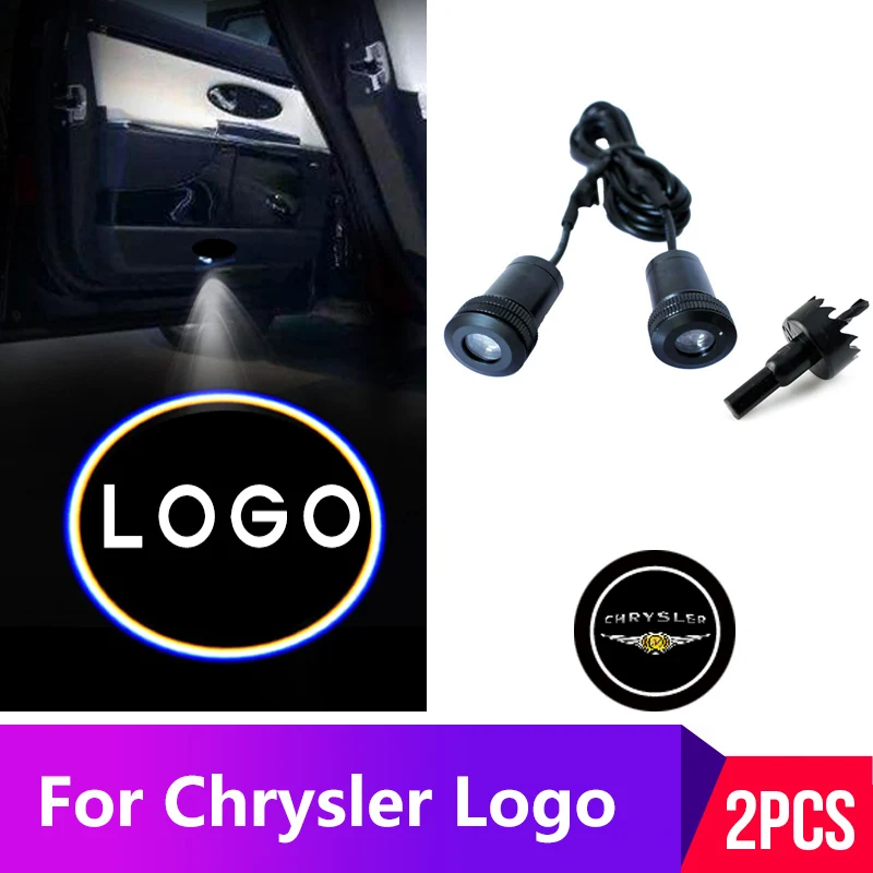 2 шт дверь автомобиля СИД светильник для Chrysler логотип Для sebring 300c grand voyager