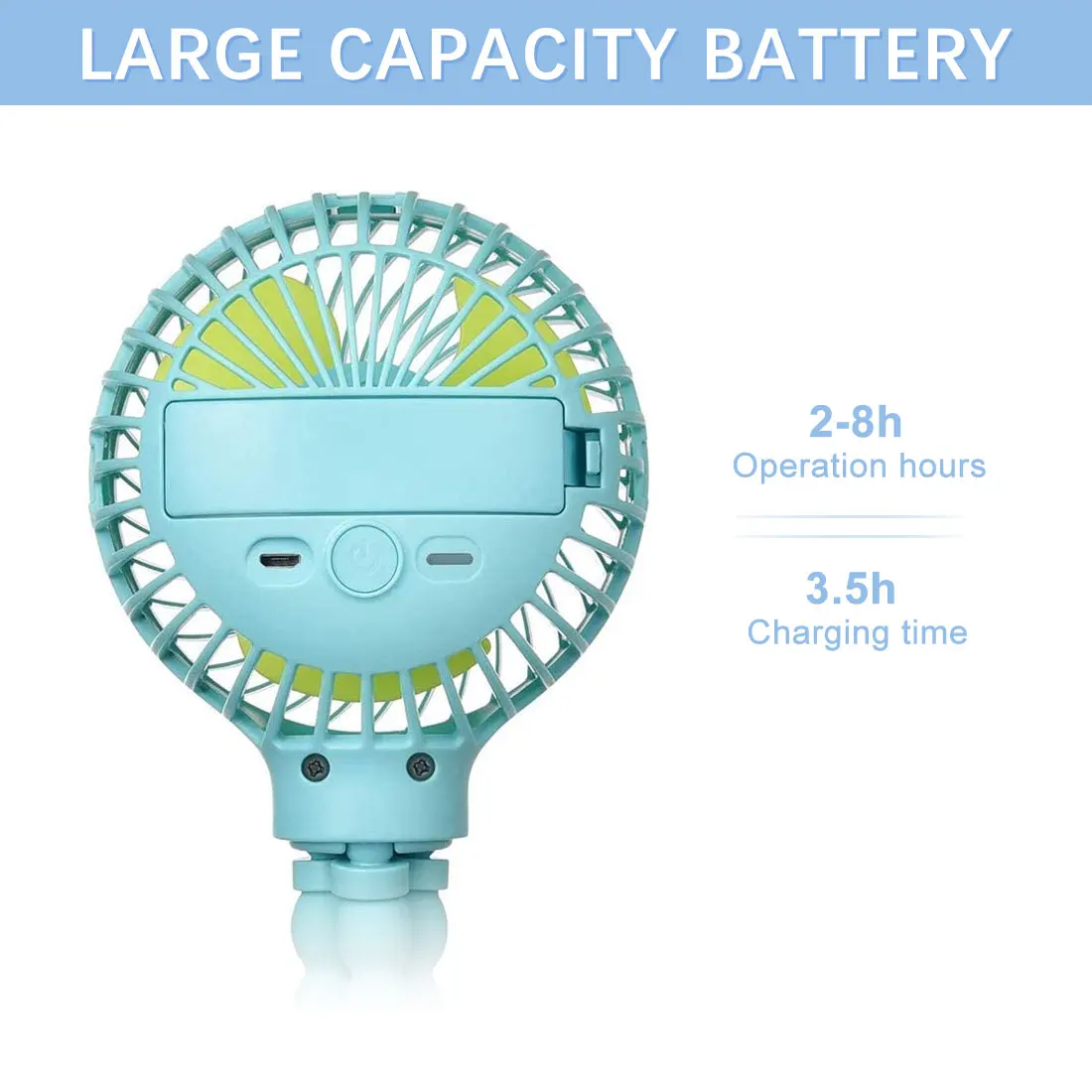 

Mini Portable Hanging Octopus Shape Stroller Fan 2000mAh Handheld Baby Bed Car Seat Fan Stand Adjustable USB Charging Fan