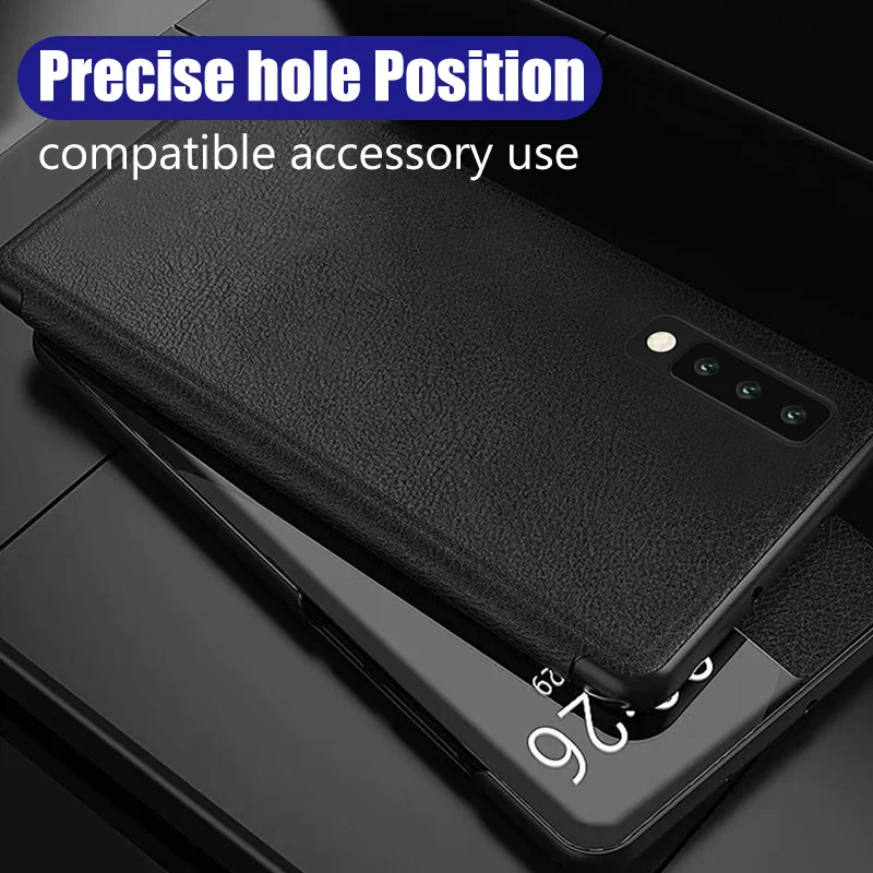 Флип чехол умный кожаный для телефона samsung Galaxy J4 Plus J6 Жесткий ПК с окошком флип