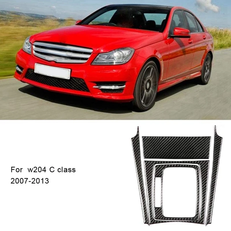 

Car Carbon Fiber Gear Shift Panel Trim Set for Mercedes-Benz C Class W204 2007-2013