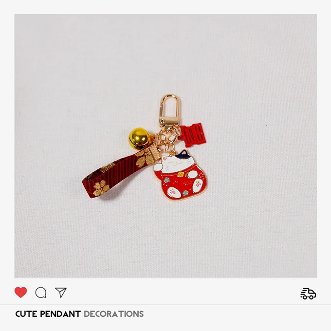 Манэки-нэко \ Lucky Cat Фортуна традиционный талисман Брелоки для ключей связка Для