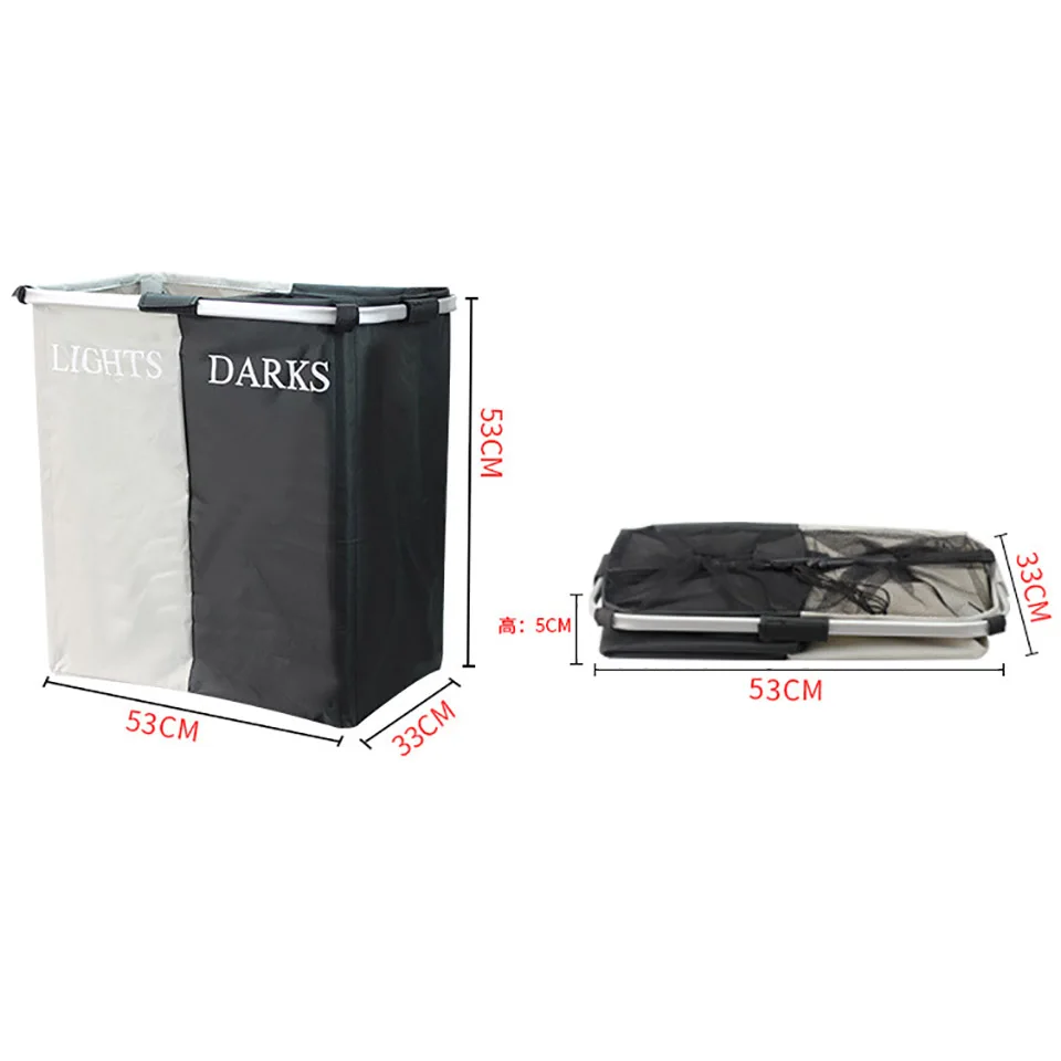 Складная сумка для белья корзина хранения грязной одежды чехол сбора с 2 секциями