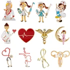 Брошь унисекс в форме медсестры, креативное ювелирное изделие, для врача, медсестры, стетоскопа, броши 