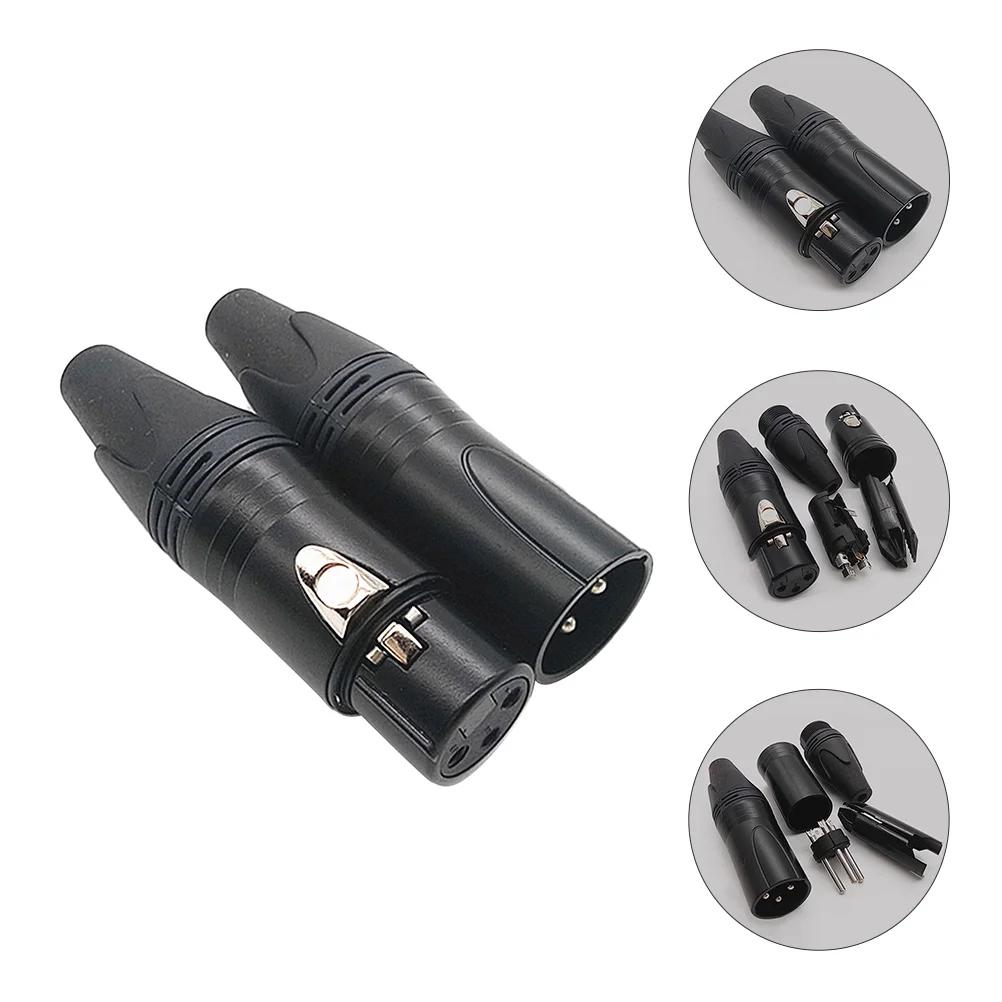 

4PCS Replacement XLR Connector 3-pin Male and Female Audio Plug Audio Accessory