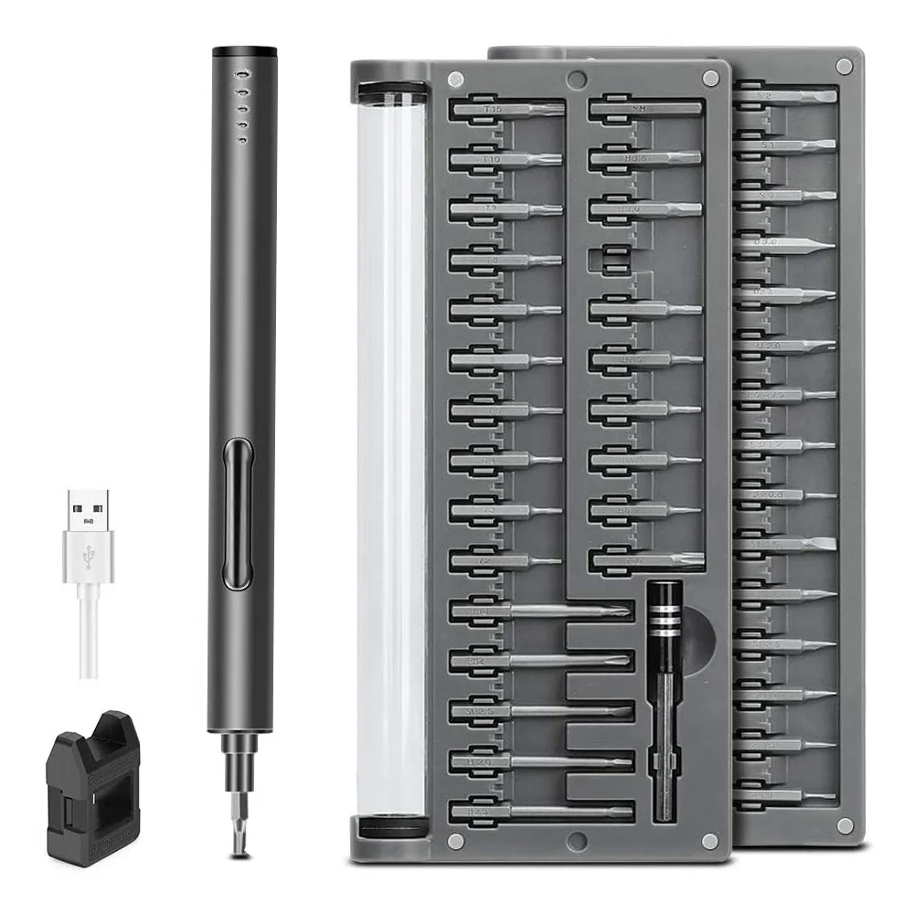 

3.6VLithium Battery Screw Driver CS03B Charging 55 Precision Bits Magnetic Version Dark Grey Screw Driver Screwdriver Set