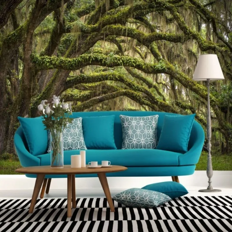 

Dropshipping Custom Wood Wallpaper Feel The Most Beautiful Outline Of Nature Green Wallpaper Photo Wall Mural Carta Da Parati