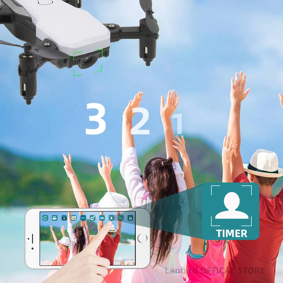 Lanbird мини Радиоуправляемый Дрон с камерой FPV Wifi Пульт дистанционного управления Квадрокоптер мини игрушка Дети Дроны для начинающих Вертолет vs E61 S9W