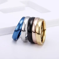 5mm simple ring for men women couples fashion jewelry rings rose gold ring five color glossy ring wedding rings wholesale