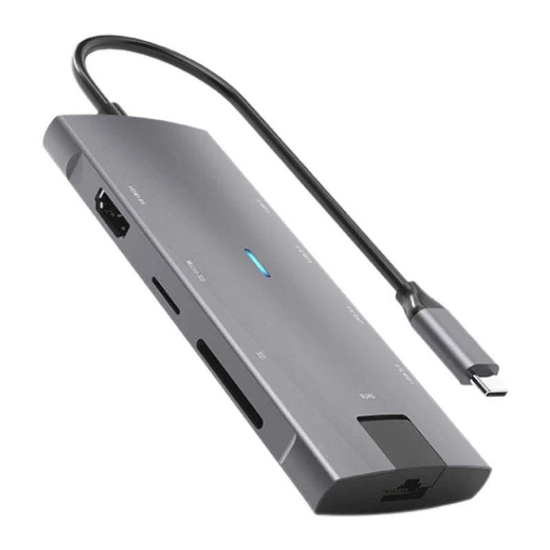 

Док-станция, док-станция 8 в 1 для ноутбука и планшета с разъемом Type-C на HDMI, поддерживает Sd, Rj45, USB3.0 и другие интерфейсы
