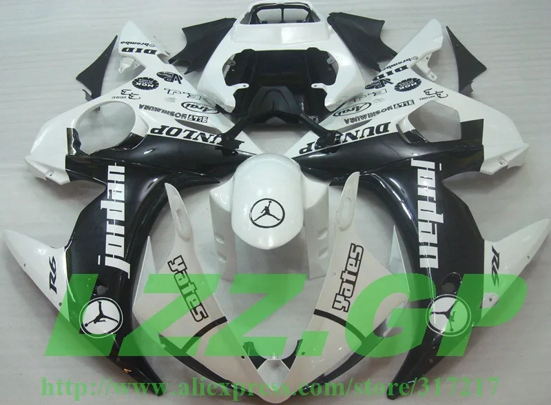 

Injection MoldWhite black fairings for Yamaha YZF-R6 03 - 05 YZF R6 03 04 05 YZF 600 R6 2003 2004 2005 fairing kits #A6SS1