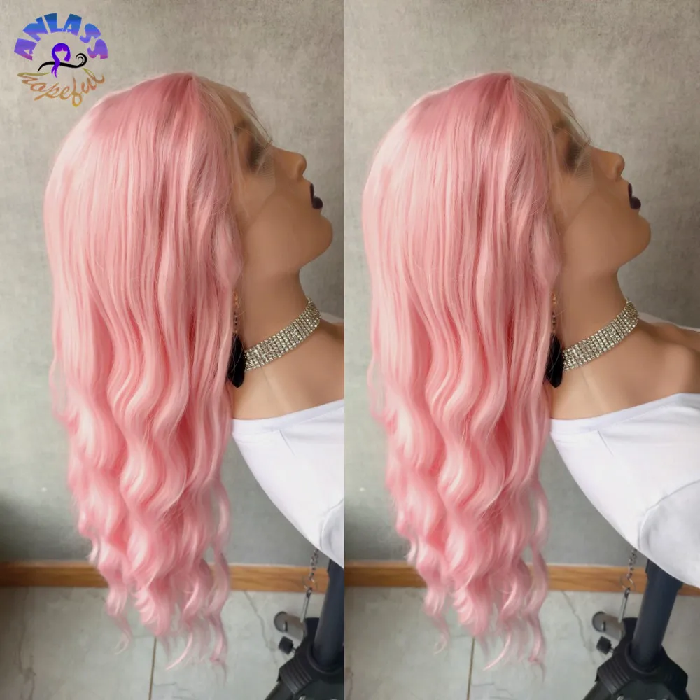 Влажные и волнистые Медь красный Синтетические волосы на кружеве al парик